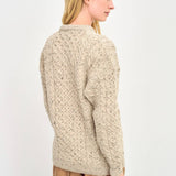 Inishbofin Ladies Aran Sweater in Oat