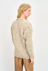 Inishbofin Ladies Aran Sweater in Oat