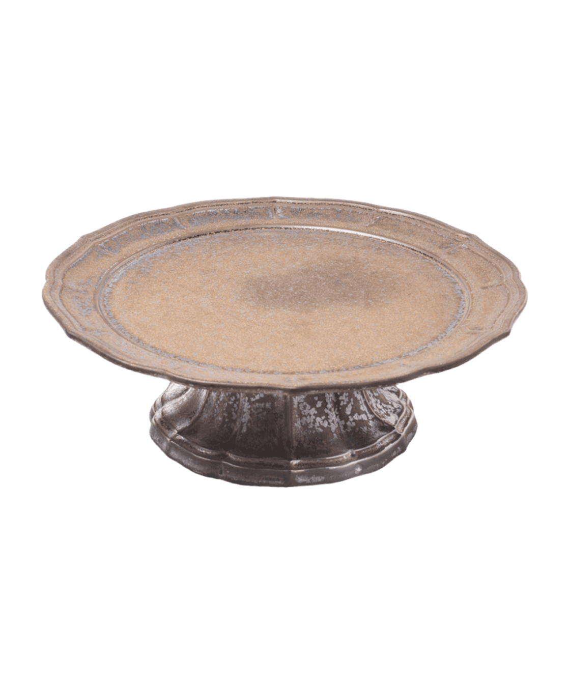 Japanese Fluted Porcelain Cake Stand – Bronze Glaze - Faire Living