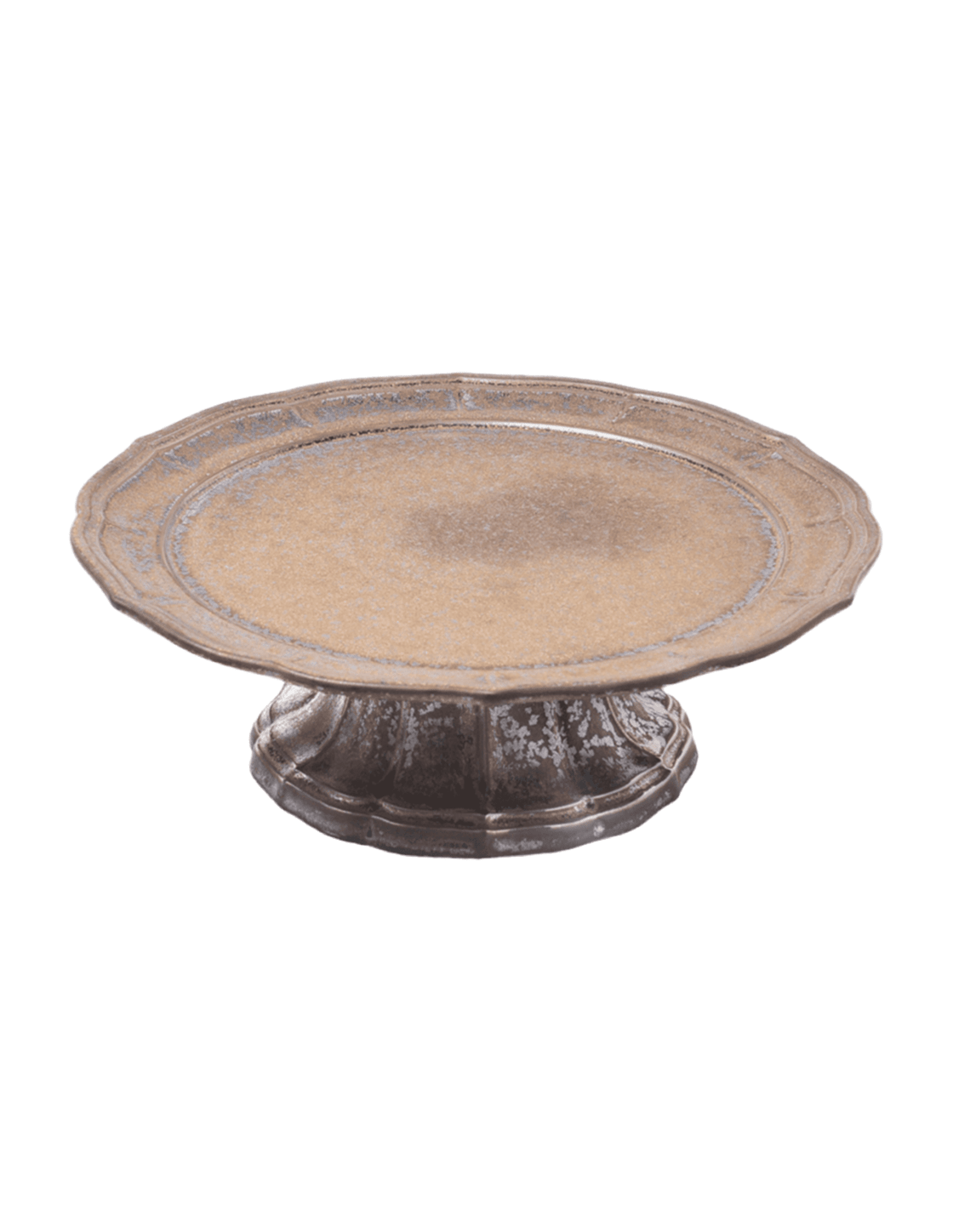 Japanese Fluted Porcelain Cake Stand – Bronze Glaze - Faire Living