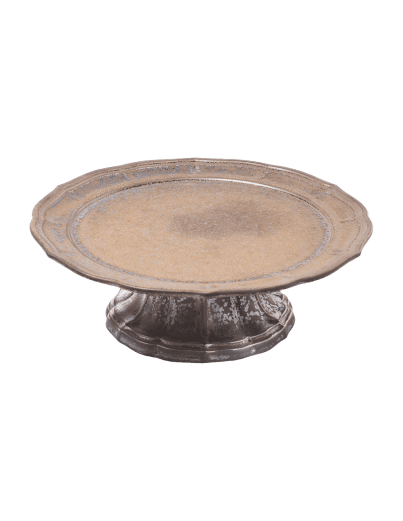Fluted Bronze Porcelain Cake Stand