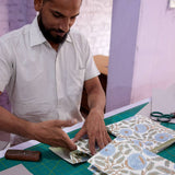 Small Blue Block Printed Gift Bags