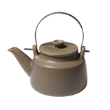 Pre - Order Brown Japanese Porcelain Teapot with Metal Handle and Mesh Strainer - Faire Living