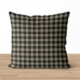 Hudson Pillow Cover | Plaid Tartan Neutral Cushion Cover: 20” x 20” / Printed Back