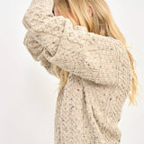 Inishbofin Ladies Aran Sweater in Oat