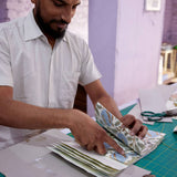 Large Blue Block Printed Gift Bags