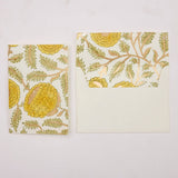 Marigold Glitz Block Printed Greeting Card