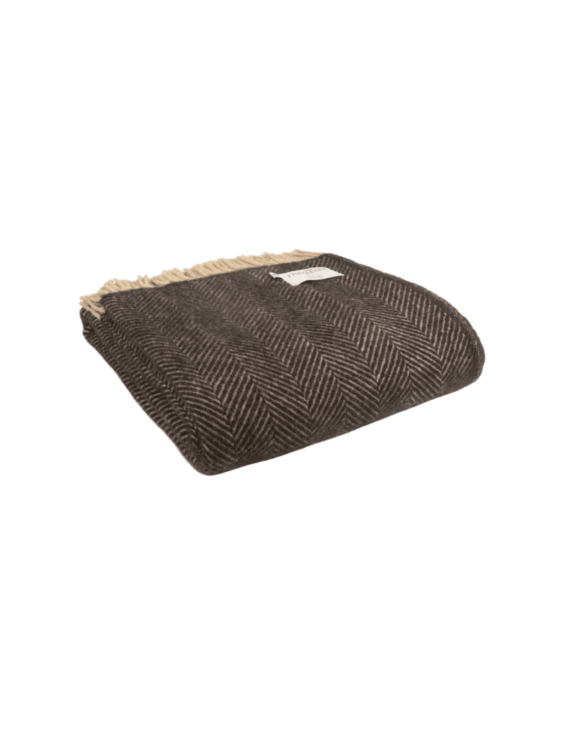 Ebony Herringbone Pure Scottish Wool Throw - Faire Living