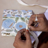 Small Blue Block Printed Gift Bags