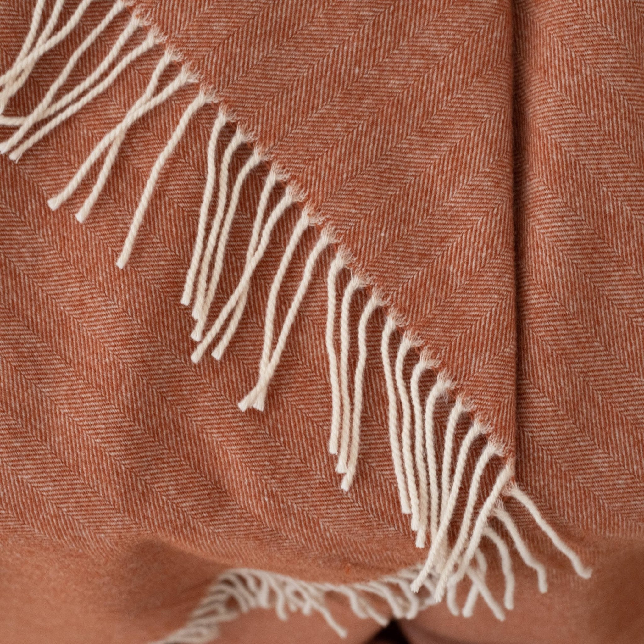 Terracotta Pure Merino Wool Throw - Faire Living