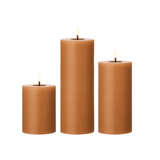 Toffee LED Wax Pillar Candles - Faire Living