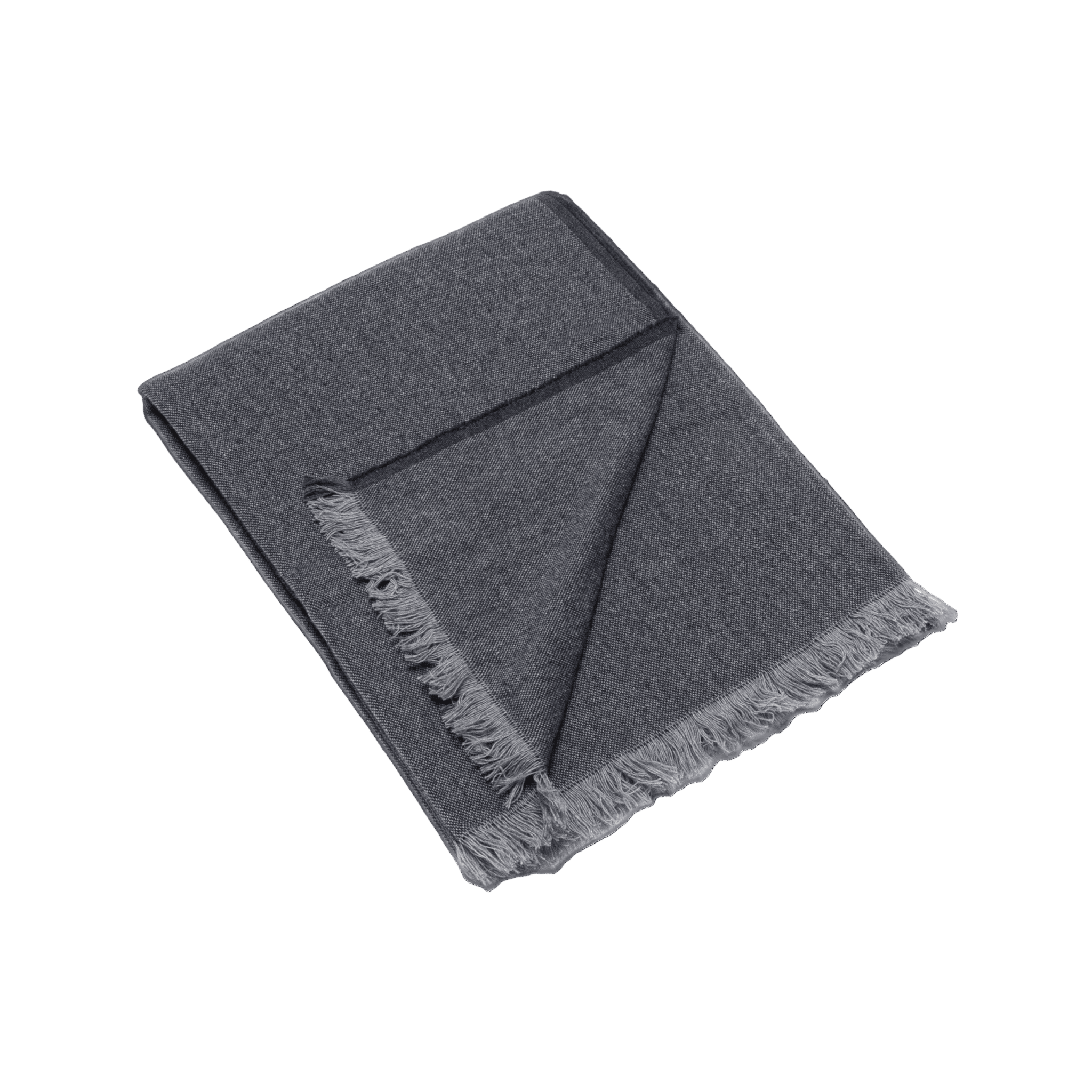 Navy Two - Tone Merino Wool Throw - Faire Living