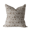 Greige Floral Cotton Linen Pillow Cover - Faire Living