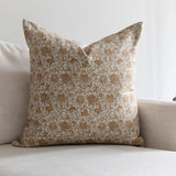 Valencia Pillow Cover | Floral Throw Pillow: 20” x 20” / Printed Back