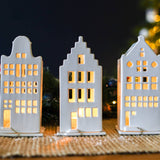 Delft Blue Stepped Gable House Tealight Holder