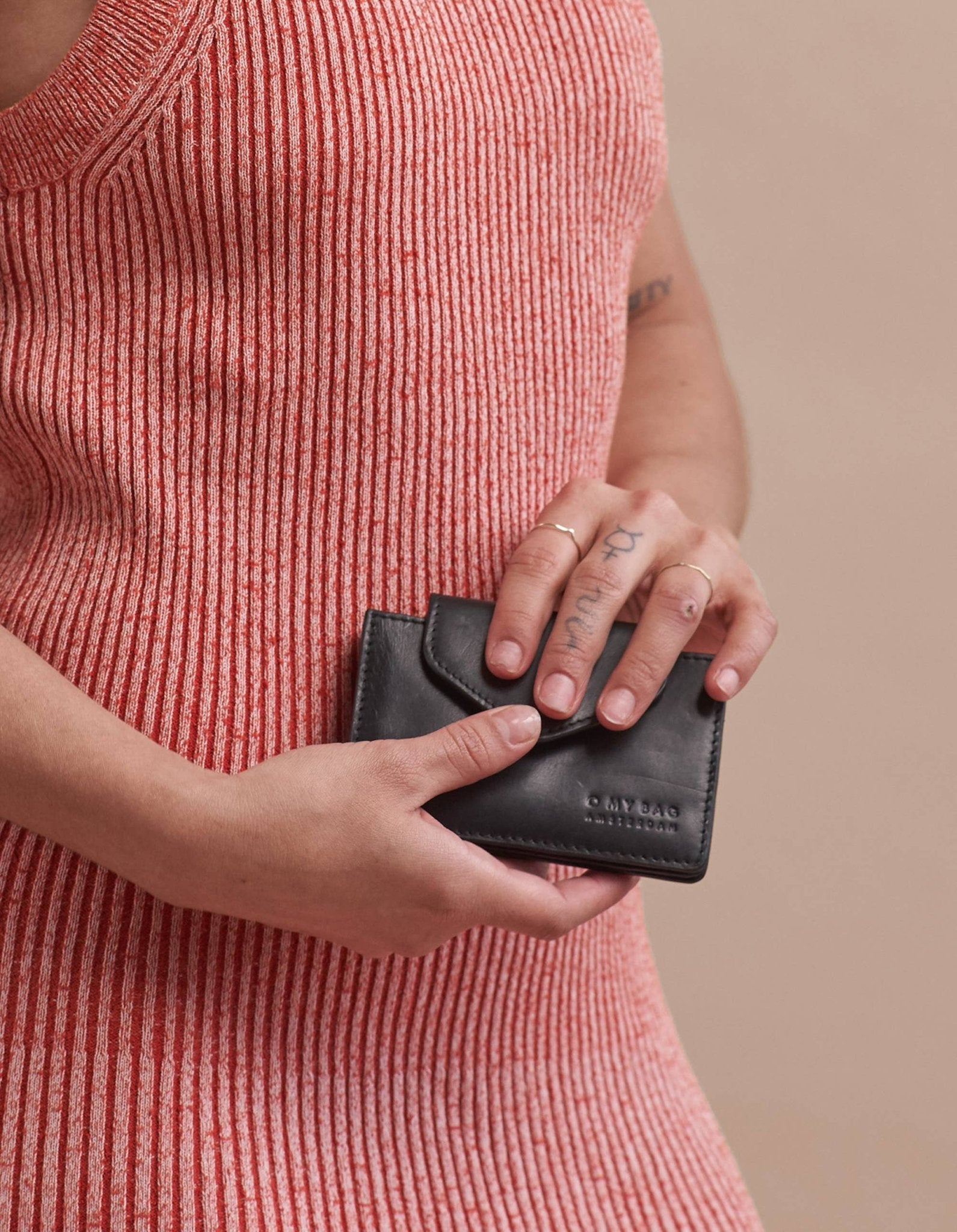 Harmonica Leather Wallet in Black - Faire Living