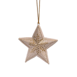 Gold Star Paper Mâché Ornament