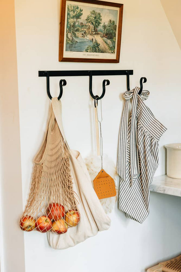 Wrought Iron Rack with Hooks - Faire Living