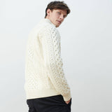 Pure Merino Ballycroy Aran Quarter Zip Sweater