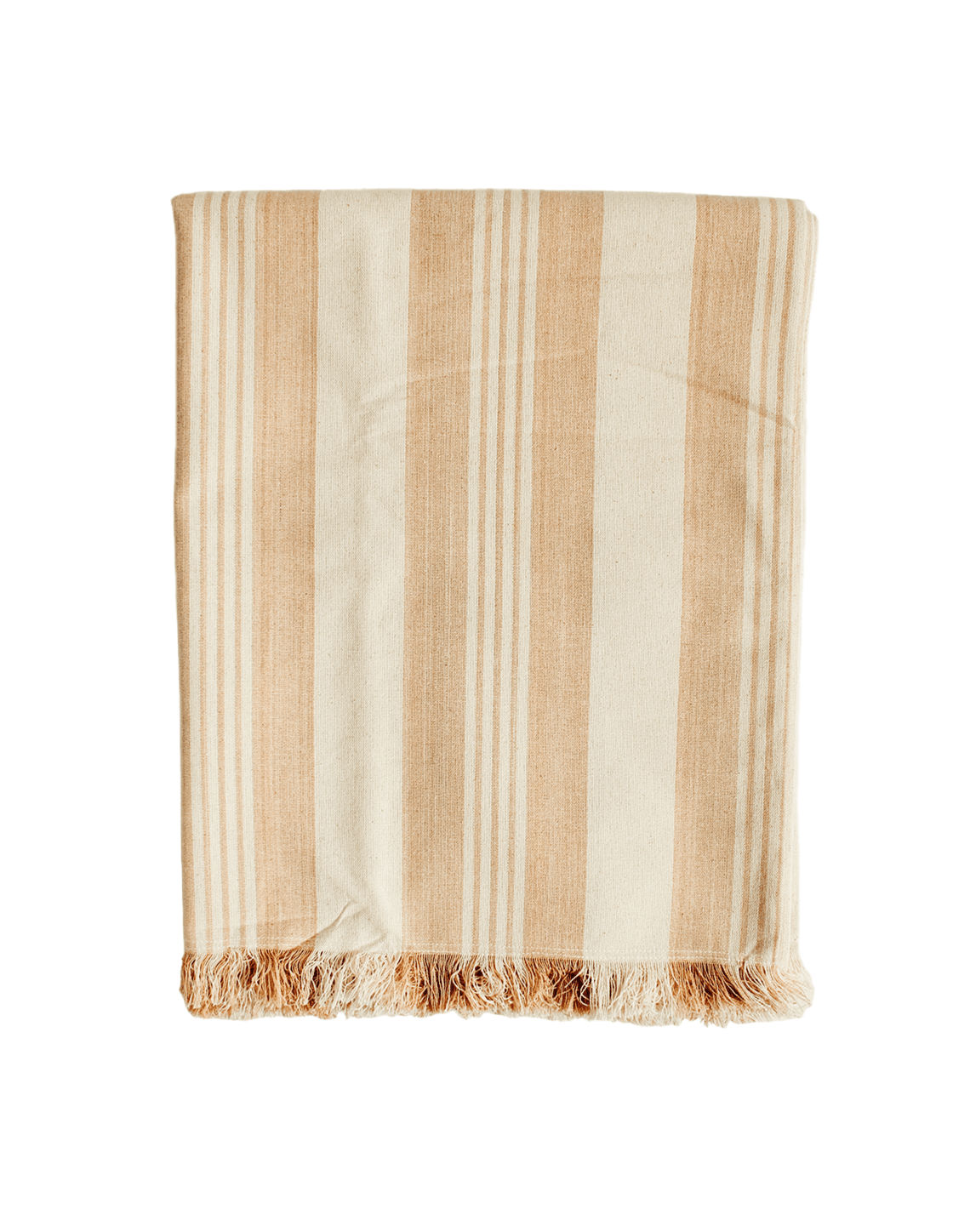 Beige Stripe Organic Cotton Handwoven Throw - Faire Living