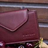 Harmonica Wallet - Dark Cherry Classic Leather - Faire Living