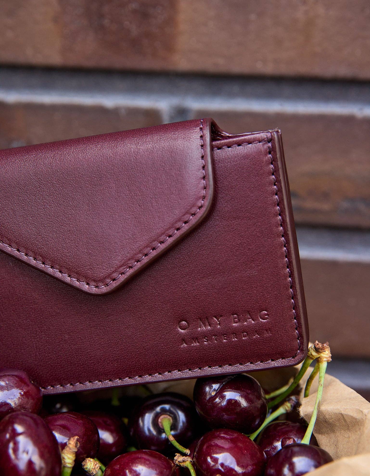 Harmonica Wallet - Dark Cherry Classic Leather - Faire Living