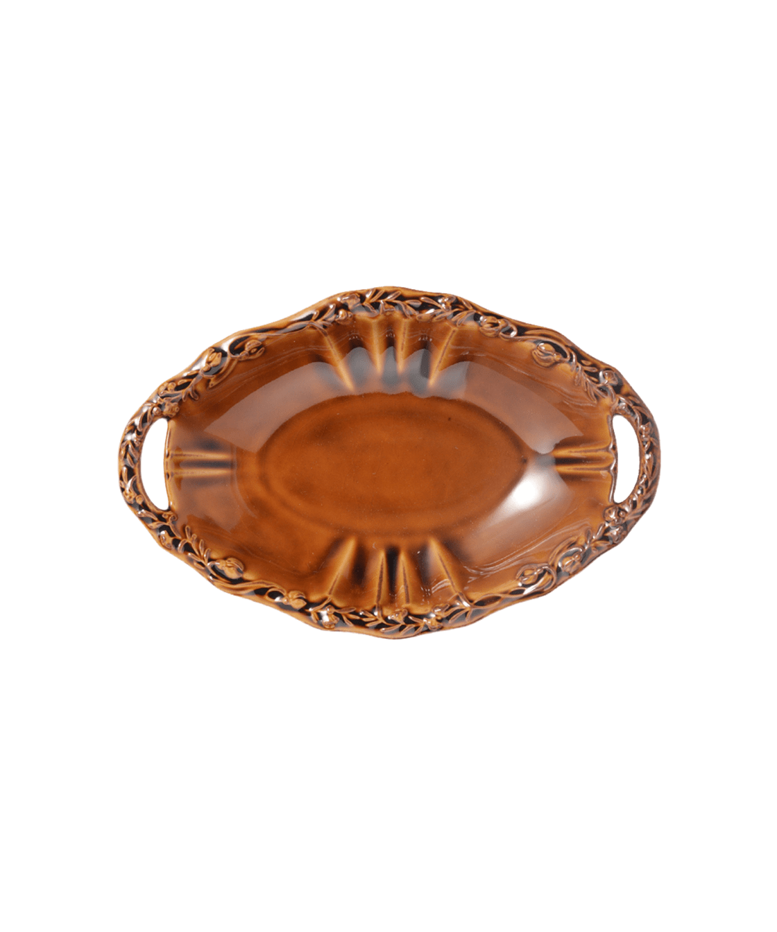 Fanette Amber Porcelain Floral Serving Bowl - Faire Living