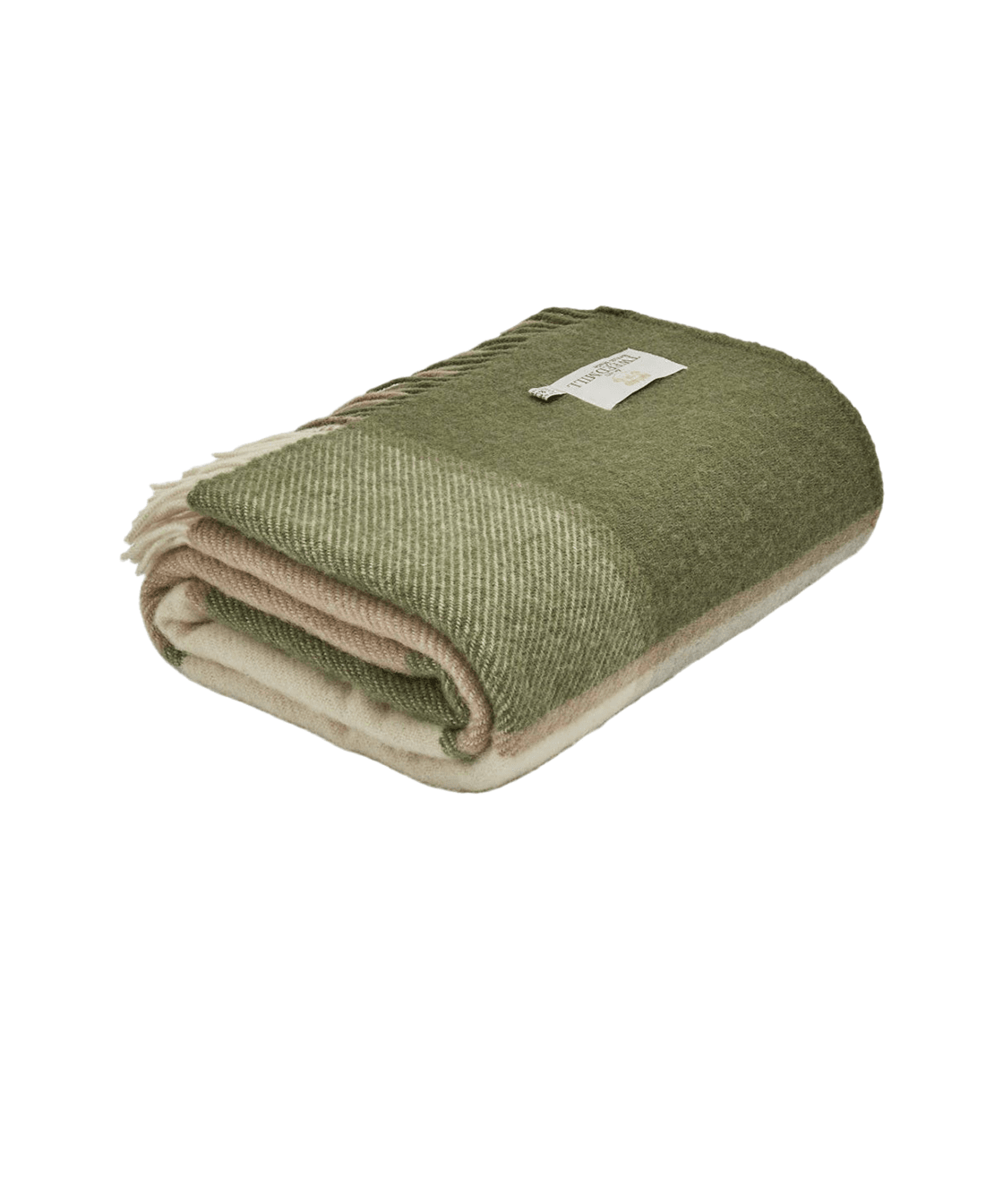 59"x72" Olive Block Check Pure Scottish Wool Throw - Faire Living