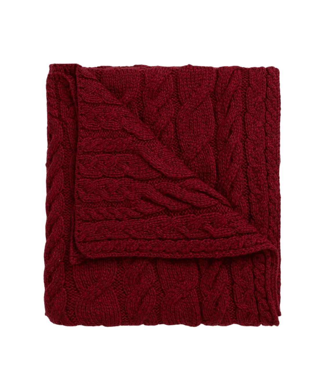 Irish Knit Aran Cable Throw in Red - Faire Living