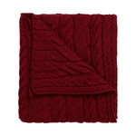 Irish Knit Aran Cable Throw in Red - Faire Living