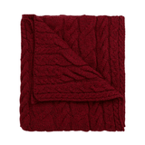 Irish Knit Aran Cable Throw in Red - Faire Living