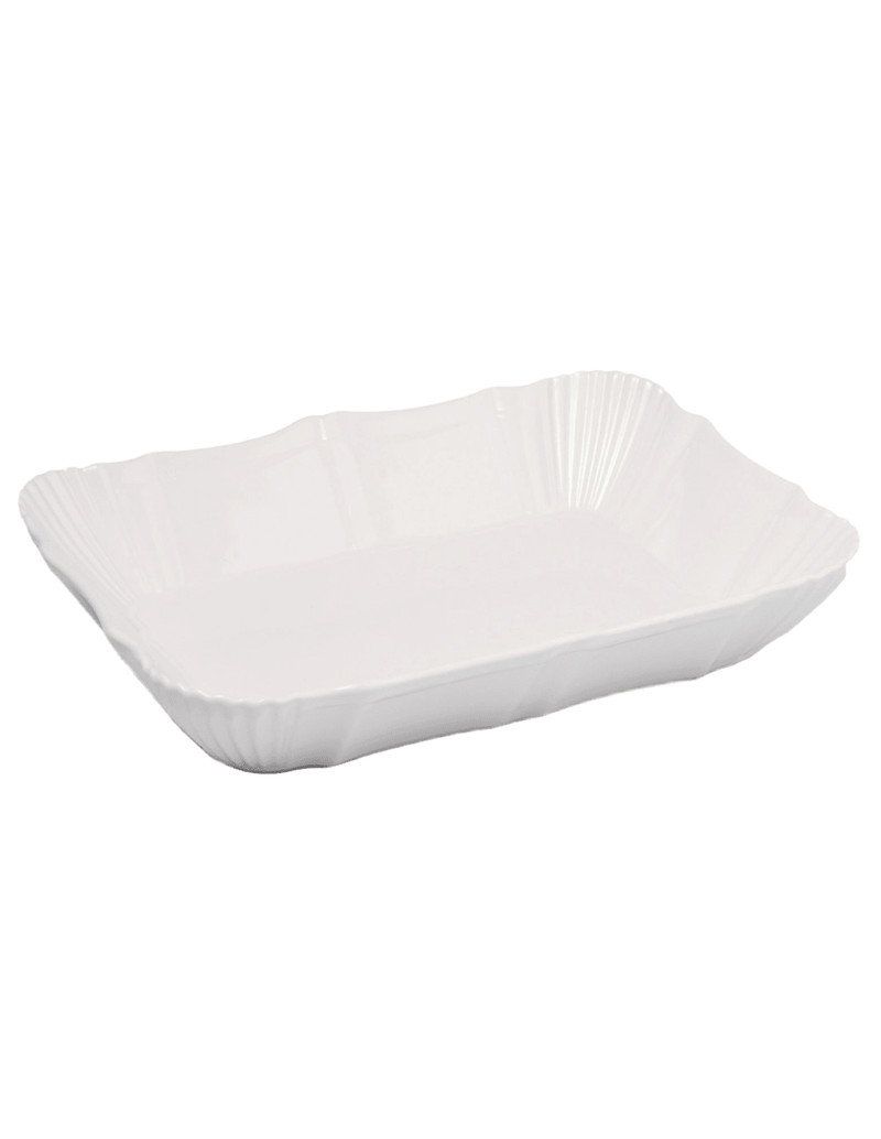 White Fluted Porcelain Baking Dish