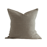 Black Petite Gingham Handwoven Cotton Cushion - Faire Living