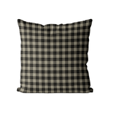Black Gingham Cushion Cover | Organic Cotton Linen - Faire Living