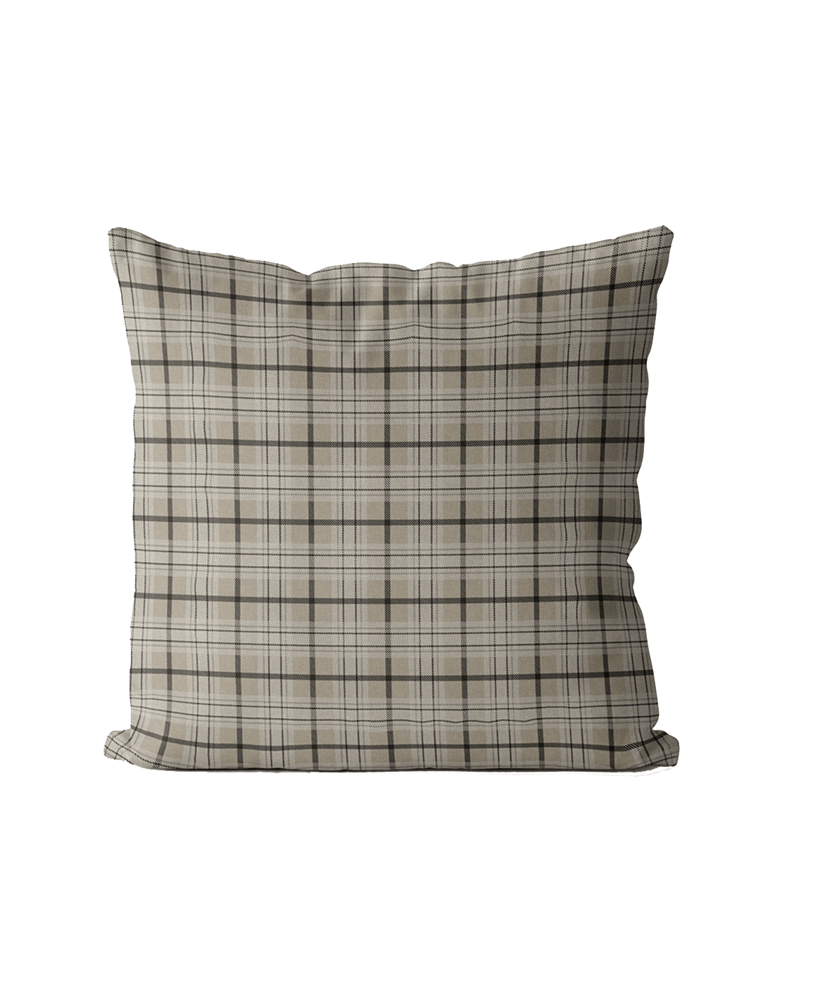 Taupe Check Cushion Cover | Organic Cotton Linen - Faire Living