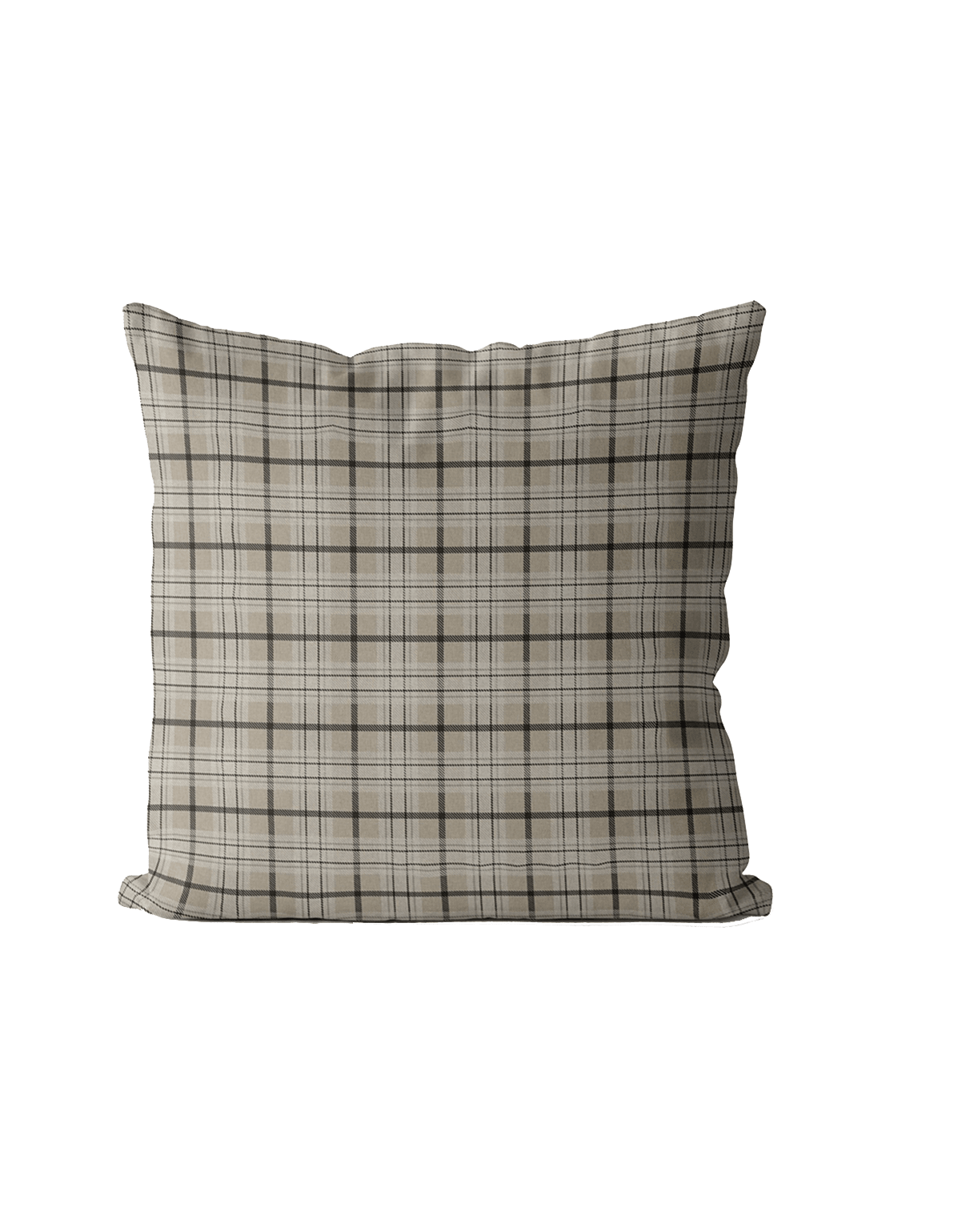 Taupe Check Cushion Cover | Organic Cotton Linen - Faire Living