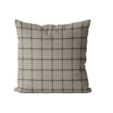 Taupe Check Cushion Cover | Organic Cotton Linen - Faire Living