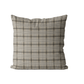 Taupe Check Cushion Cover | Organic Cotton Linen - Faire Living