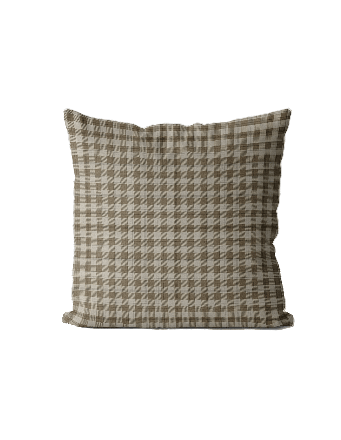 Beige Gingham Cushion Cover | Organic Cotton Linen - Faire Living