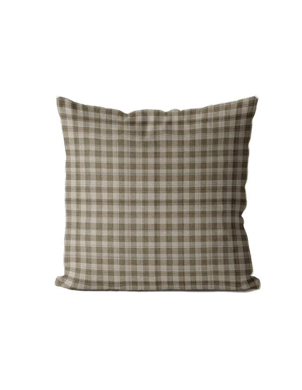 Beige Gingham Cushion Cover | Organic Cotton Linen - Faire Living