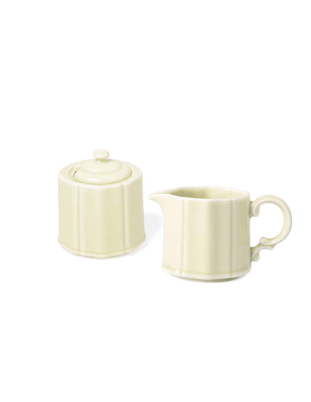 Green Japanese Porcelain Cream & Sugar Set - Faire Living