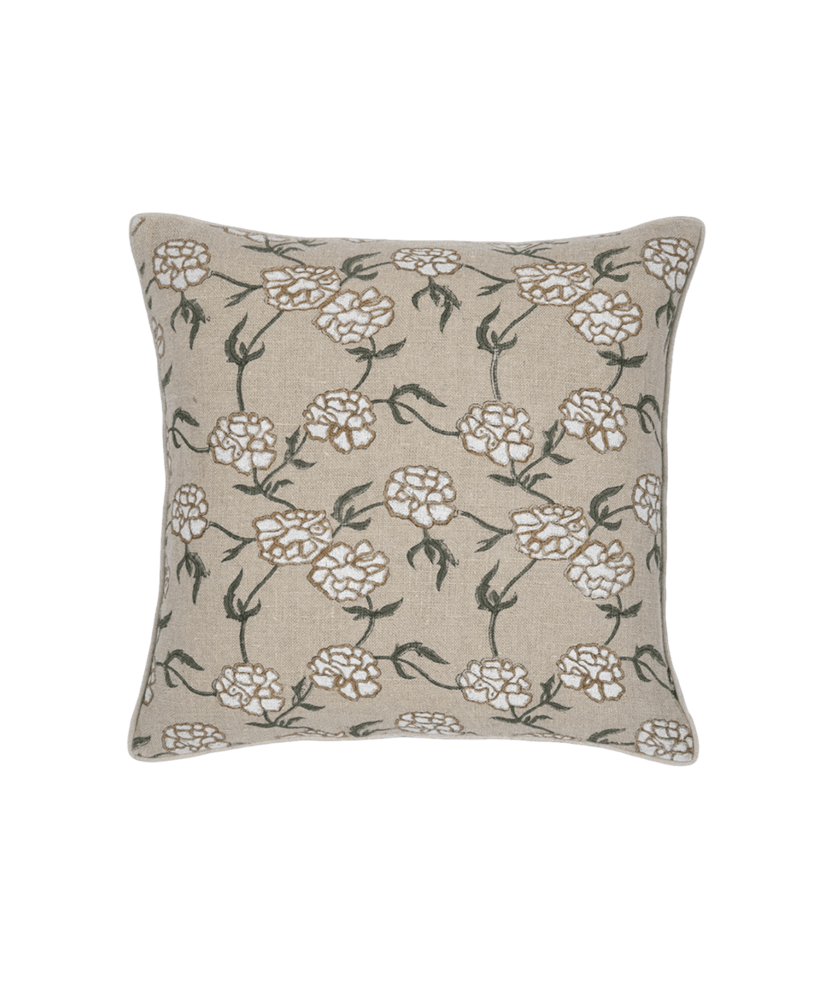 20x20 Marigold Linen Blockprint Pillow - Faire Living