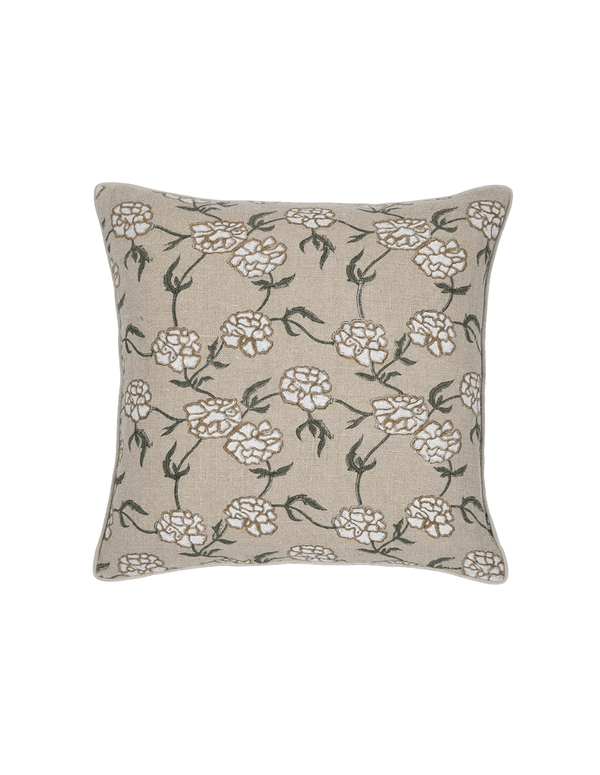 20x20 Marigold Linen Blockprint Pillow - Faire Living