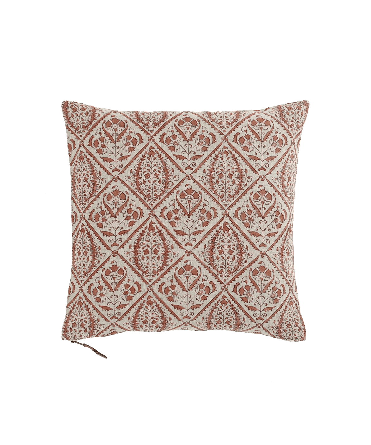 Terracotta Diamond Linen Cushion Cover - Faire Living