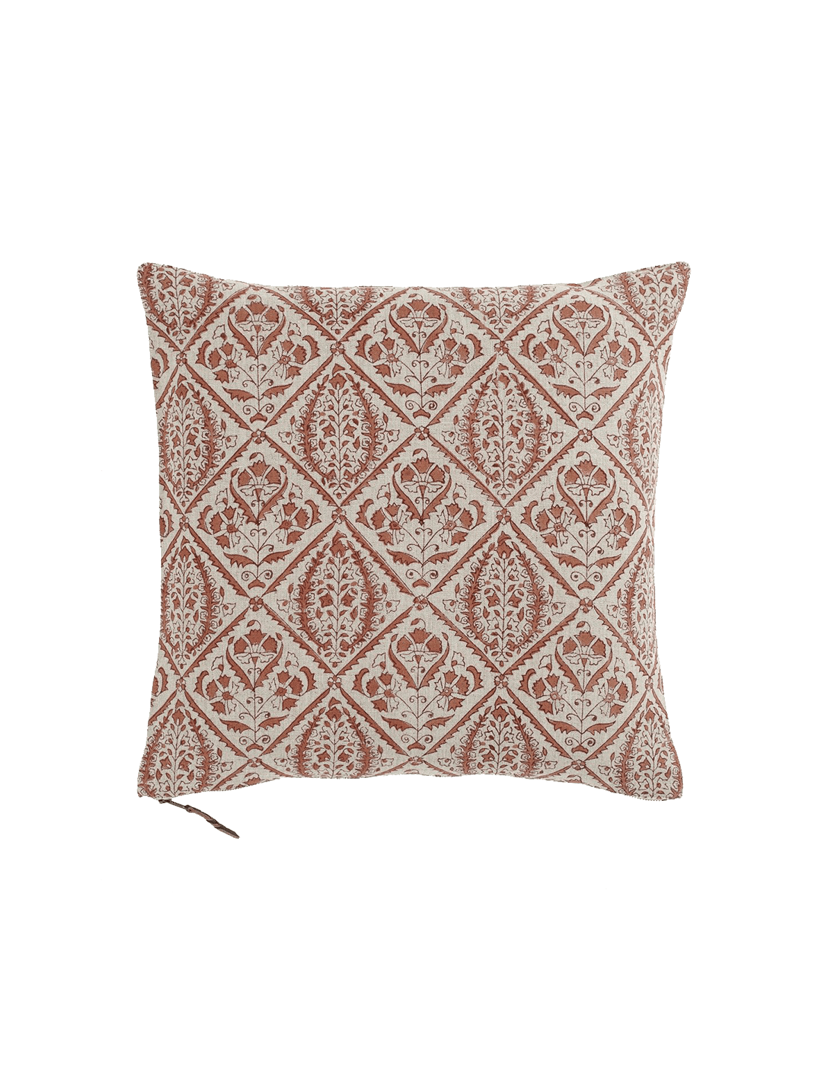 Terracotta Diamond Linen Cushion Cover - Faire Living