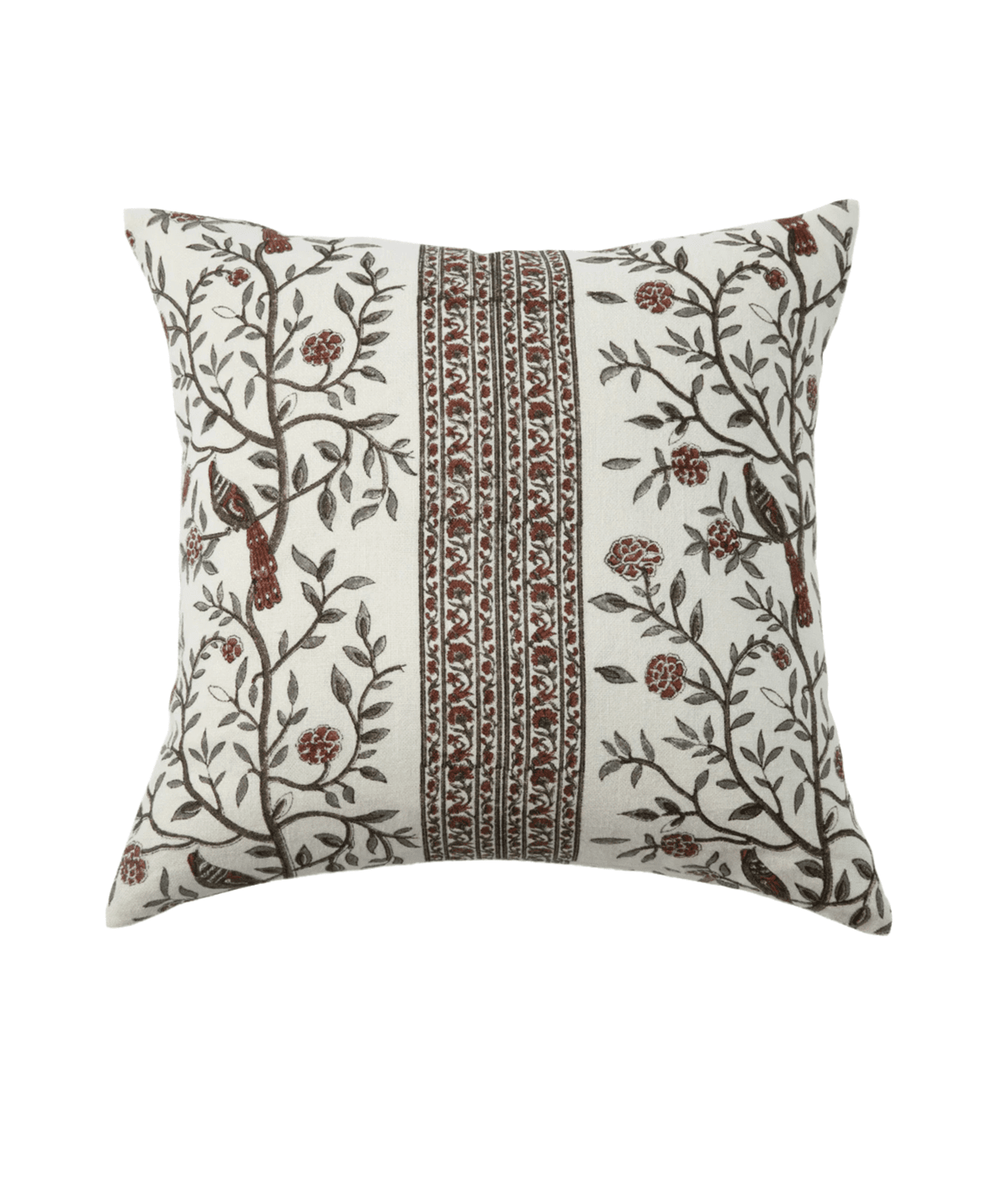 22x22 Chriya Ruby Linen Blockprint Pillow - Faire Living