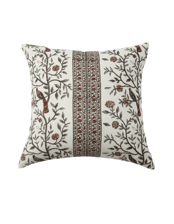 22x22 Chriya Ruby Linen Blockprint Pillow - Faire Living