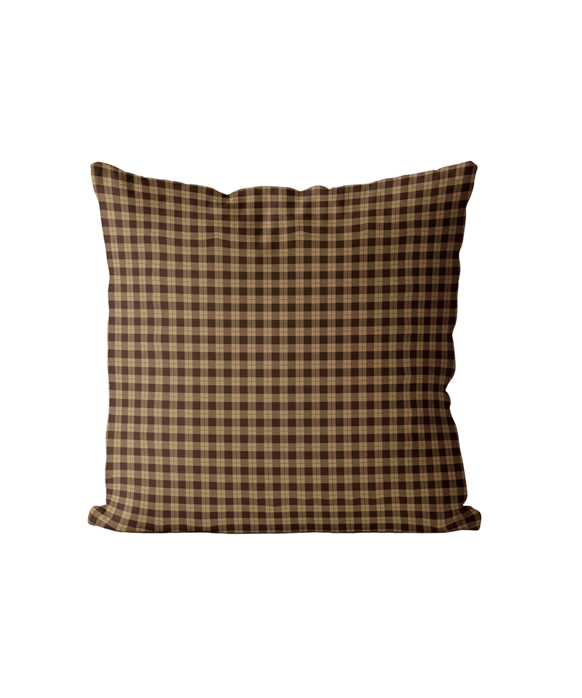 Chocolate Gingham Cushion Cover | Organic Cotton Linen - Faire Living