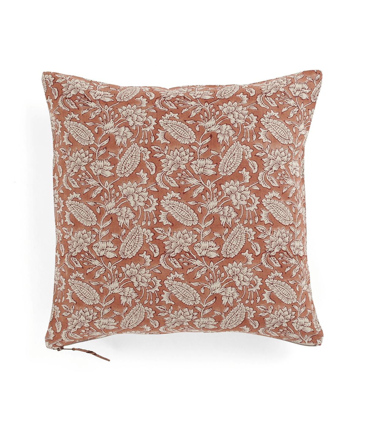 Terracotta Floral Linen Cushion Cover - Faire Living