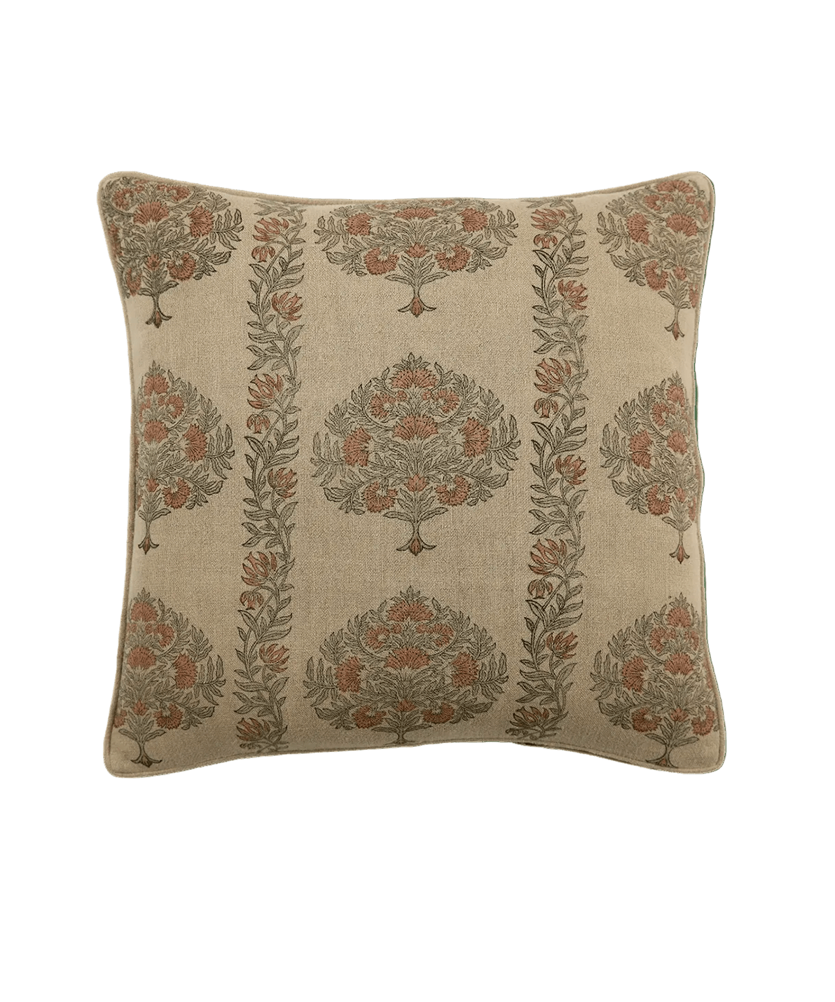 22x22 Mour Linen Blockprint Cushion Cover - Faire Living